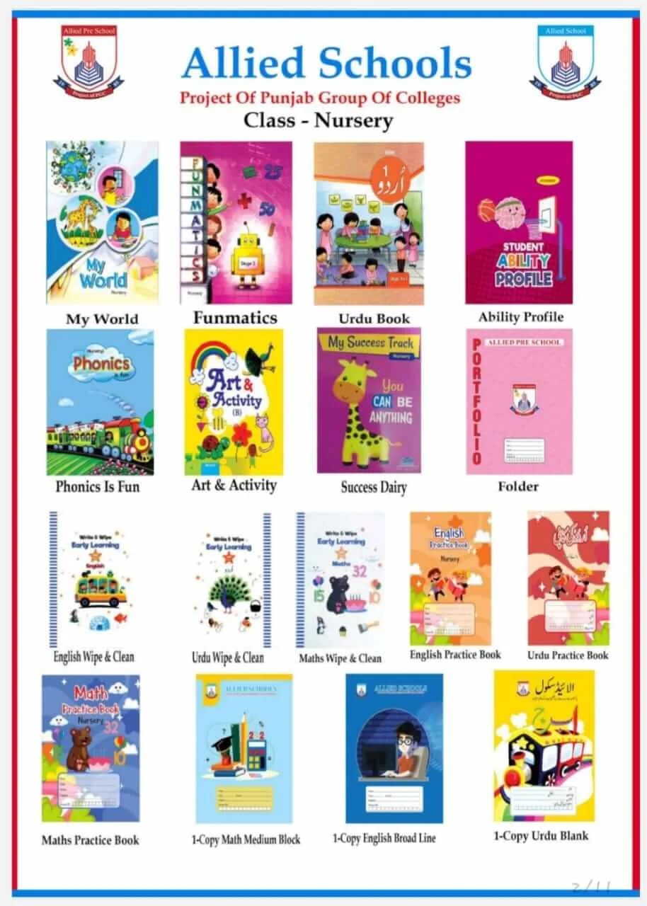Allied School Nursery books collection — foundational learning