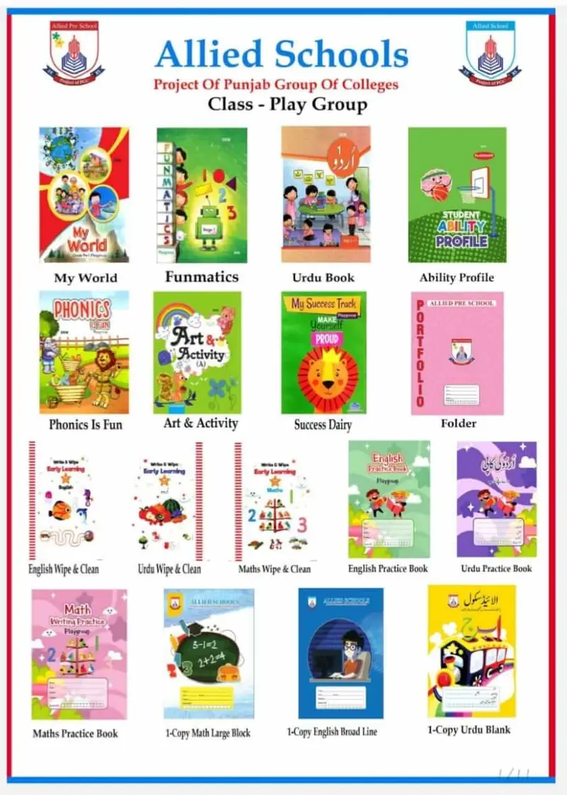Allied School Playgroup books collection — early learning curriculum