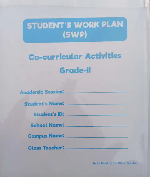 Student Work Plan SWP Class 2 Grade Ii All Subjects textbook cover — official Allied School Student Work Plan curriculum book