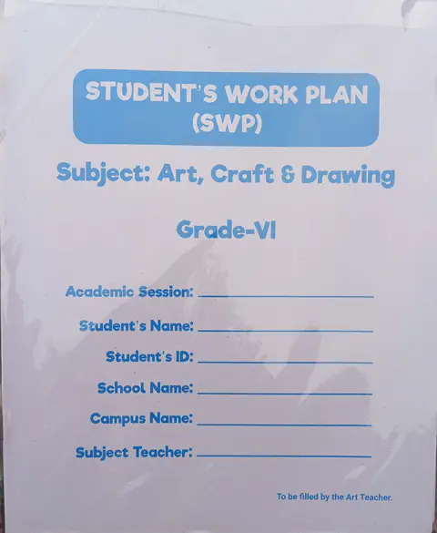 Student Work Plan SWP Class 6 Grade Vi All Subjects textbook cover — official Allied School Student Work Plan curriculum book