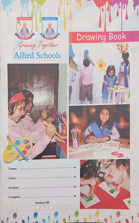 Drawing Book Allied Schools textbook cover — official Allied School Art & Crafts curriculum book