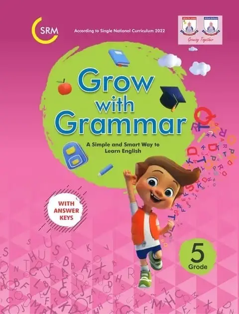 Grow With Grammar Grade 5 textbook cover — official Allied School Class 5 curriculum book