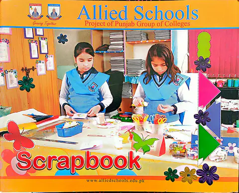 Scrapbook Allied Schools textbook cover — official Allied School Art & Crafts curriculum book