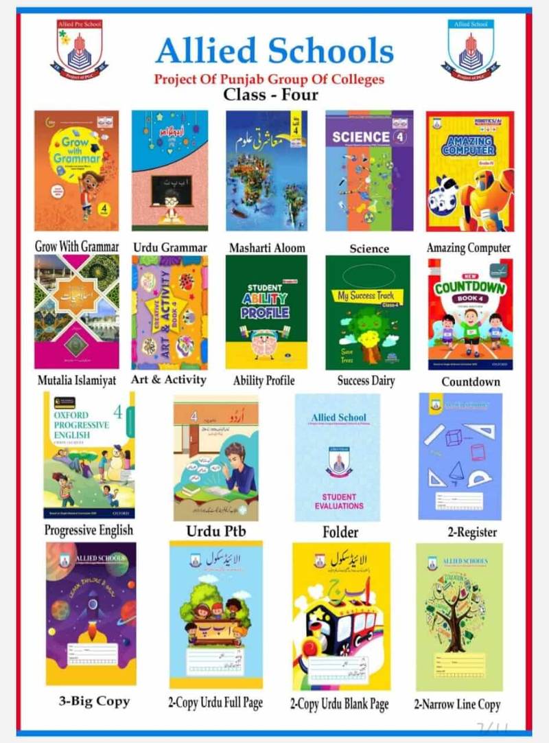 Grade 4 Book Pack textbook cover — official Allied School Book Packs curriculum book