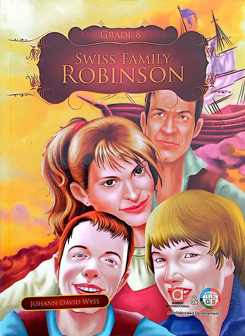 Swiss Family Robinson Grade 8 Albakio International textbook cover — official Allied School Class 8 curriculum book