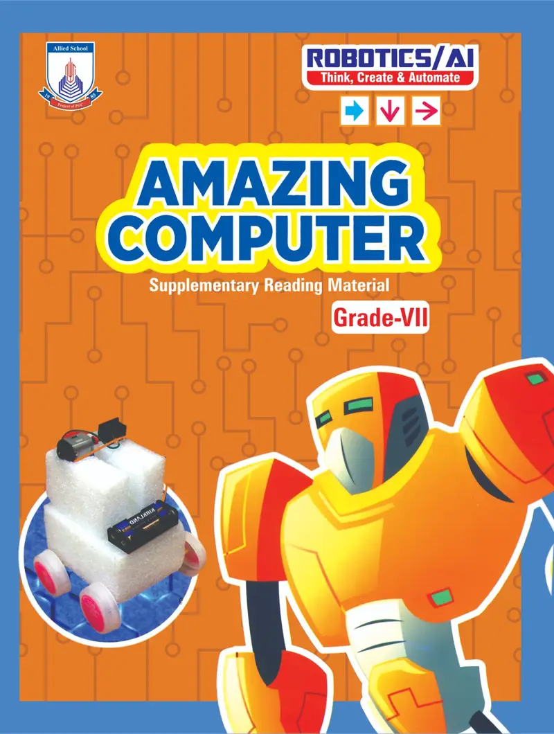 Buy Class 7 Amazing Computer Book Online Allied Schools Grade Vii textbook cover — official Allied School Class 7 curriculum book