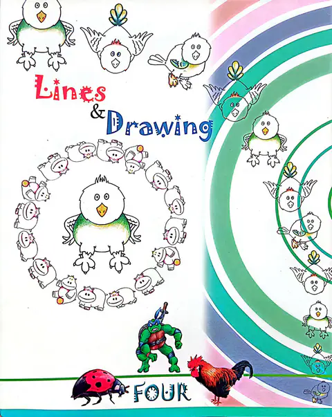 Lines Drawing Class 4 textbook cover — official Allied School Art & Crafts curriculum book