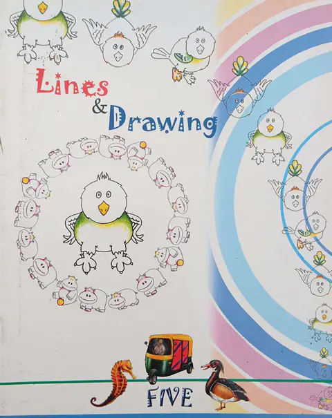 Lines Drawing Class 5 textbook cover — official Allied School Art & Crafts curriculum book
