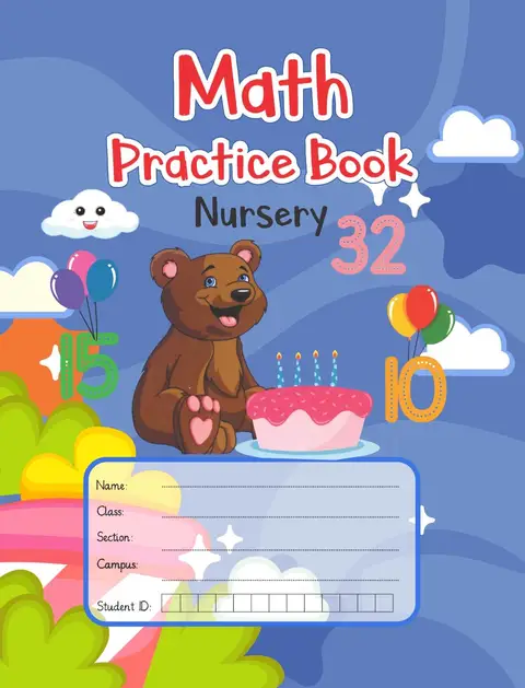 Math Practice Book textbook cover — official Allied School Nursery curriculum book