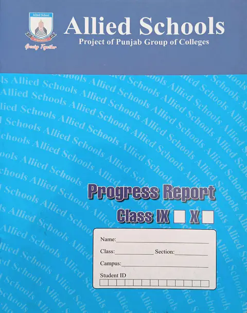 Progress Report Card Class 9 10 Secondary Allied Schools textbook cover — official Allied School Diary curriculum book