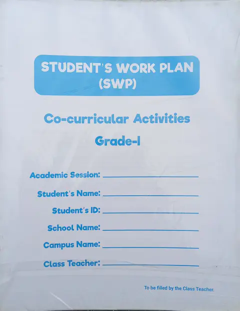 Allied Schoolss SWP Grade 1 Student Work Plan All Subjects textbook cover — official Allied School Student Work Plan curriculum book